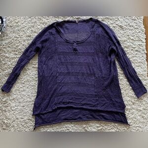 FREE PEOPLE purple oversized long sleeve knit top medium m